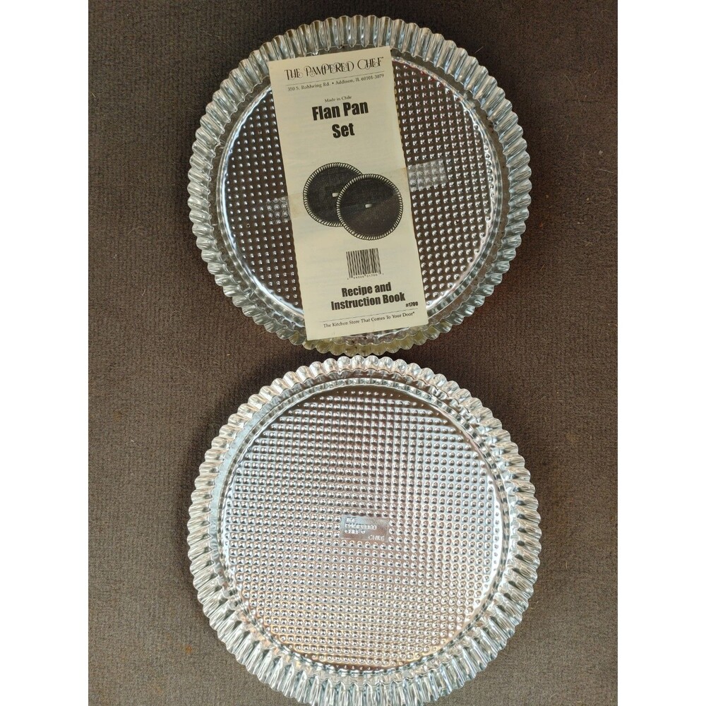 PAMPERED CHEF Set of 2 ~ 10" FLAN PANS Tart TINS (515)